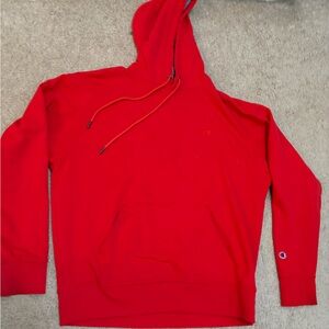 Red Champion Unisex Hoodie Large